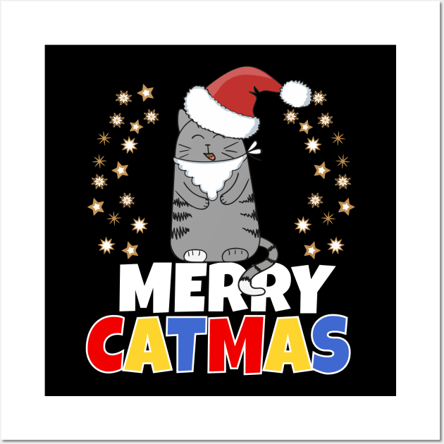 Merry Catmas Wall Art by Work Memes